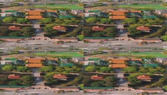 湖南长沙开福古寺竖屏航拍高清在线视频素材下载