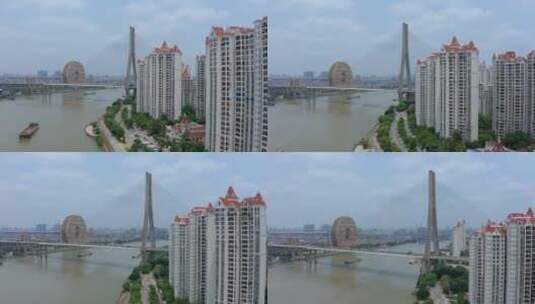 广州圆东沙大桥高清在线视频素材下载