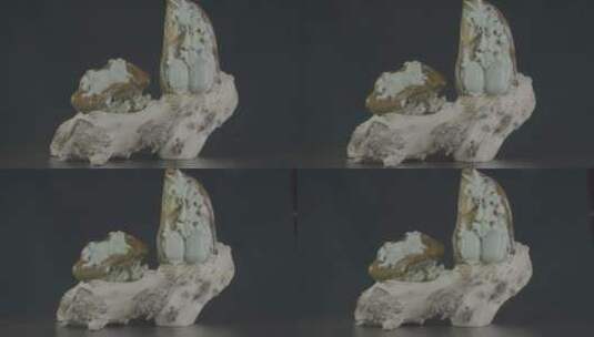 玉雕作品影棚特写展示LOG高清在线视频素材下载