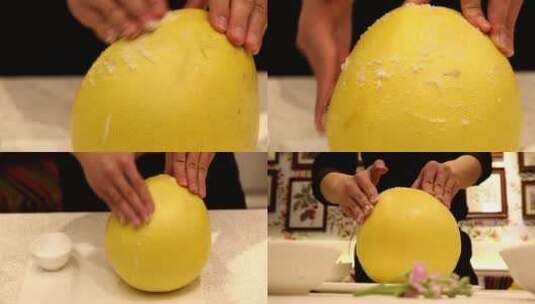【镜头合集】清洗柚子皮高清在线视频素材下载