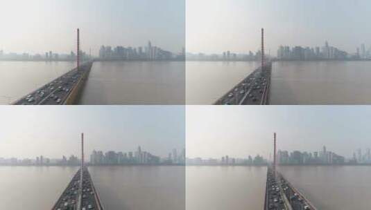 杭州钱塘江西兴大桥高清在线视频素材下载