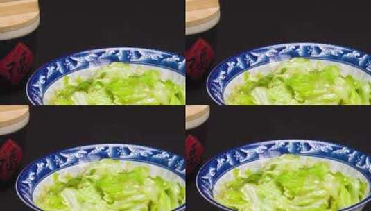 手撕包菜家常菜品4k视频平移镜头高清在线视频素材下载