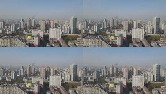 航拍江苏南京城市天际线高清在线视频素材下载