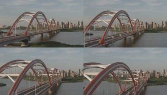 天津滨海新区中新生态城地标彩虹桥高清在线视频素材下载