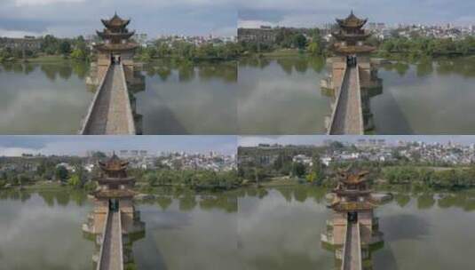 云南旅游红河州建水小火车航拍高清在线视频素材下载