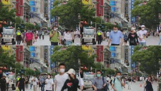 上海南京东路步行街高清在线视频素材下载