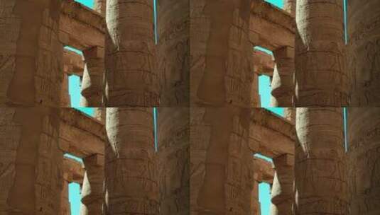 高大挺拔的古埃及石柱高清在线视频素材下载