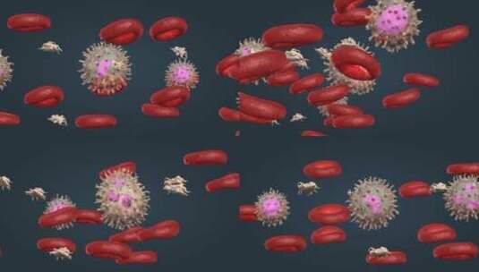 3D血液 红细胞 白细胞 血小板动画高清在线视频素材下载