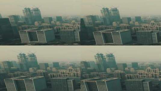 济南城市在建高楼CBD竖屏航拍高清在线视频素材下载