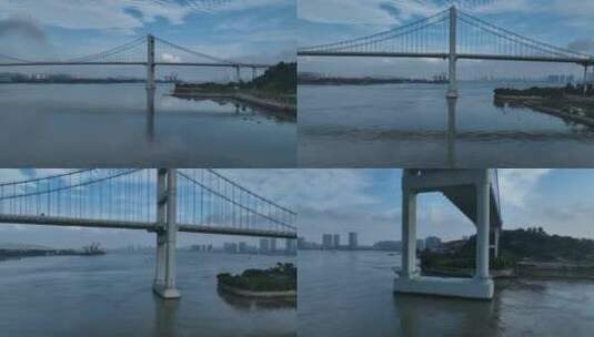 航拍汕头海湾大桥高清在线视频素材下载