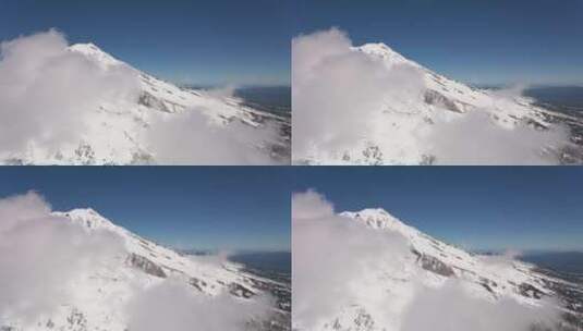 雪山上的云层景观高清在线视频素材下载