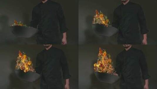 4K厨师掂勺高清在线视频素材下载