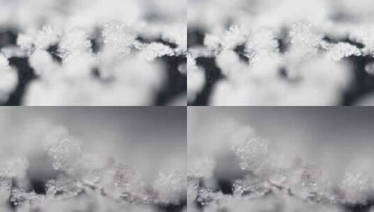 雪粒雪花特写高清在线视频素材下载