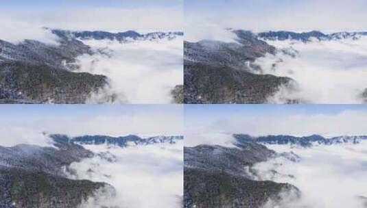 8K华中第一峰雪景山河云海延时高清在线视频素材下载
