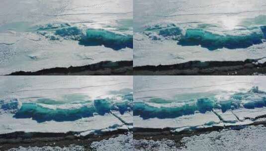 新疆博尔塔拉州 赛里木湖 冰推 航拍高清在线视频素材下载