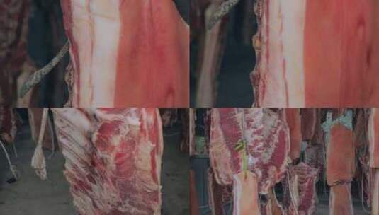 乡村振兴腊肉腌制晾晒车间高清在线视频素材下载