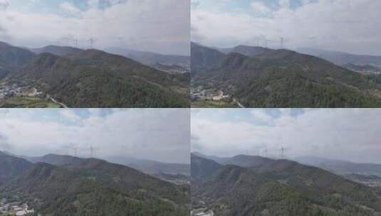 山上的风力发电大风车高清在线视频素材下载