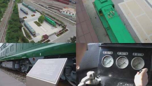 济南机车公园 内燃机车 铁路高清在线视频素材下载