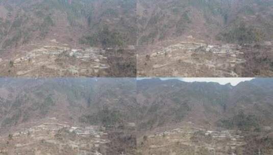 四川平武县大山里的村寨高清在线视频素材下载