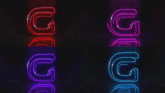彩色霓虹灯字母G循环动画。高清在线视频素材下载