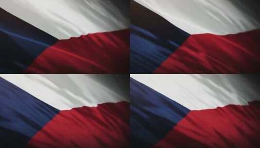 捷克共和国国旗挥舞-4K高清在线视频素材下载