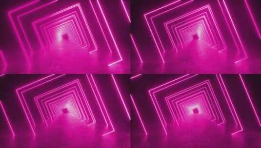 粉色霓虹灯隧道高清在线视频素材下载