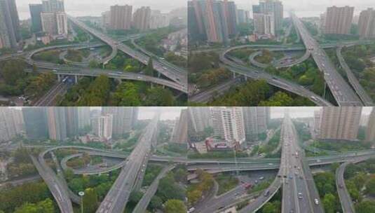 杭州_复兴立交桥航拍高清在线视频素材下载