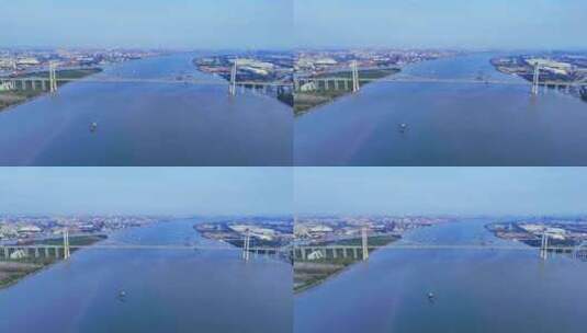广州黄埔大桥航拍高清在线视频素材下载