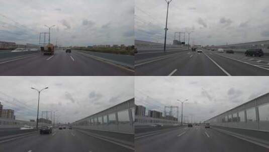 私家车在高架桥上面行驶高清在线视频素材下载