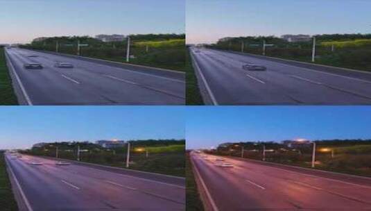 航拍城市道路交通延时高清在线视频素材下载