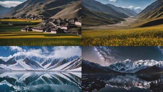西藏 雪山 星空 草原高清在线视频素材下载