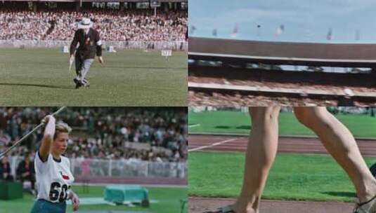 50年代奥运女性 接力铁饼跨栏铅球标枪跳远高清在线视频素材下载