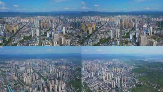 4K南川高空城市航拍重庆南川区城市航拍高清在线视频素材下载