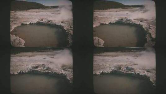 从温泉8毫米胶片风格升起的蒸汽高清在线视频素材下载