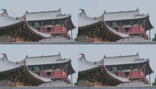 天津蓟县独乐寺观音阁寺庙木构古建筑高清在线视频素材下载