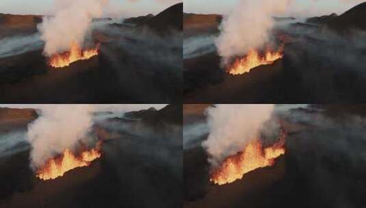 火山，喷发，熔岩，烟雾高清在线视频素材下载