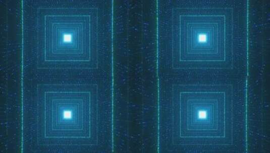 飞入蓝色数字技术隧道。3D大数据数字隧道高清在线视频素材下载