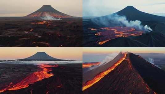 火山爆发火山喷发岩浆熔岩高清在线视频素材下载