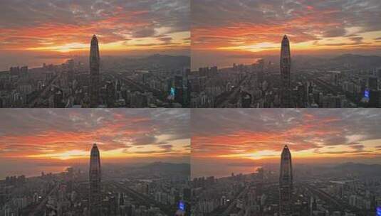 深圳日落晚霞高清在线视频素材下载