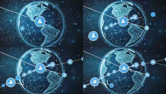 科技感网络地球北斗星链卫星万物互联画面高清在线视频素材下载