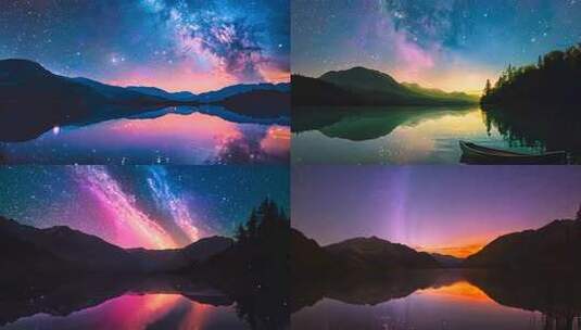 唯美星空夜景空镜 银河系星座斗转星移背景高清在线视频素材下载