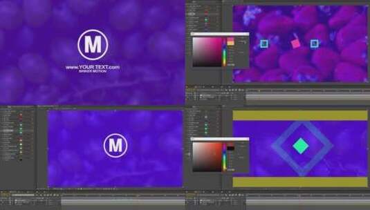 彩色几何变换logo演绎AE模板高清AE视频素材下载