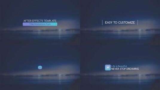 视频创意蓝色文本标题字幕条AE模板高清AE视频素材下载