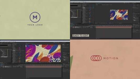 多彩叶子logo演绎AE模板高清AE视频素材下载