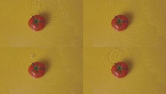 番茄滴水一圈圈慢动作高清在线视频素材下载