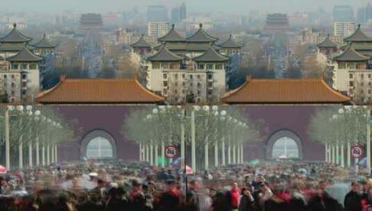 北京人流1高清在线视频素材下载