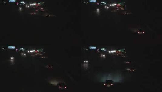夜间高速公路上的车流高清在线视频素材下载