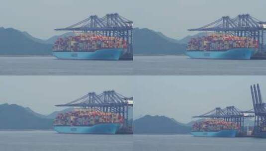 盐田港码头货轮集装箱4K超清视频高清在线视频素材下载