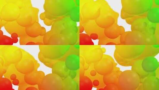 抽象黄绿色流体泡高清在线视频素材下载