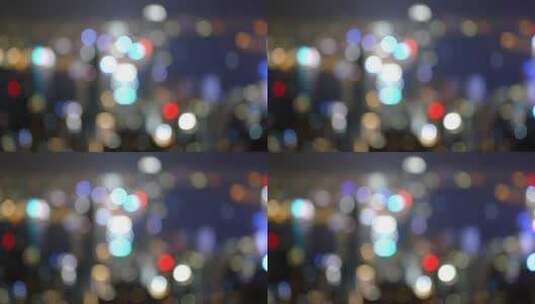 夜晚城市模糊彩色圆圈灯光高清在线视频素材下载